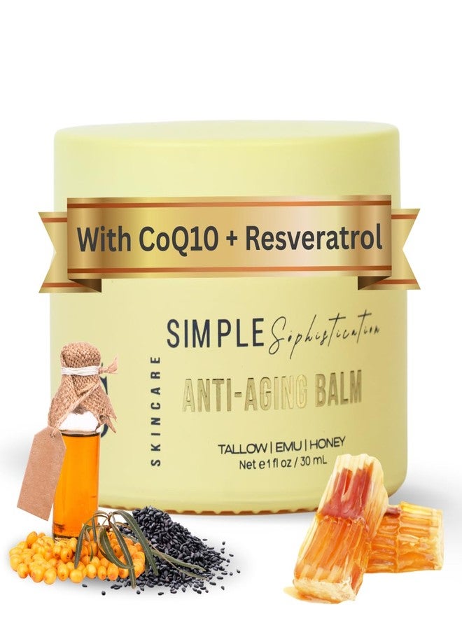 Simple Sophistication Tallow Emu Honey Balm | Nourishing Face & Body Moisturizer with Manuka Honey & Emu Oil, Non-Greasy Natural Skincare (1 oz, Anti-Aging Balm, 1 oz) - Image 1